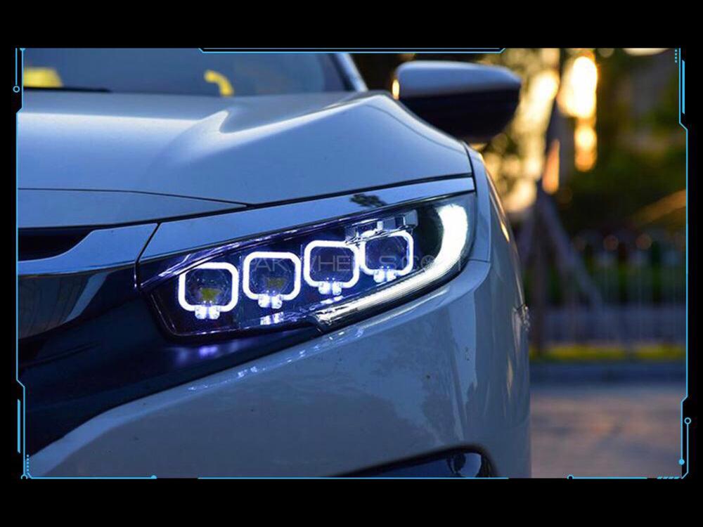 Honda Civic X LED Headlights Latest design Bugatti Style Lights Image-1