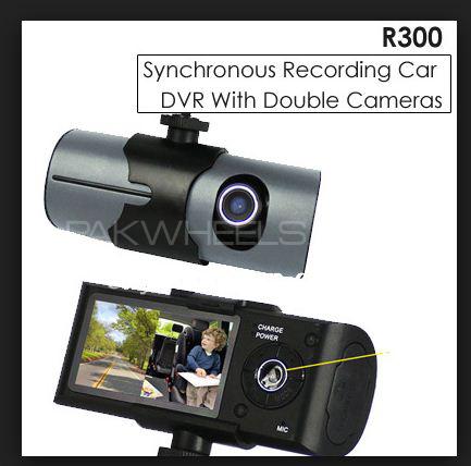 All Car Cam DVR R3OO Records Front + Inside + GPS Full HD Audio Video Image-1