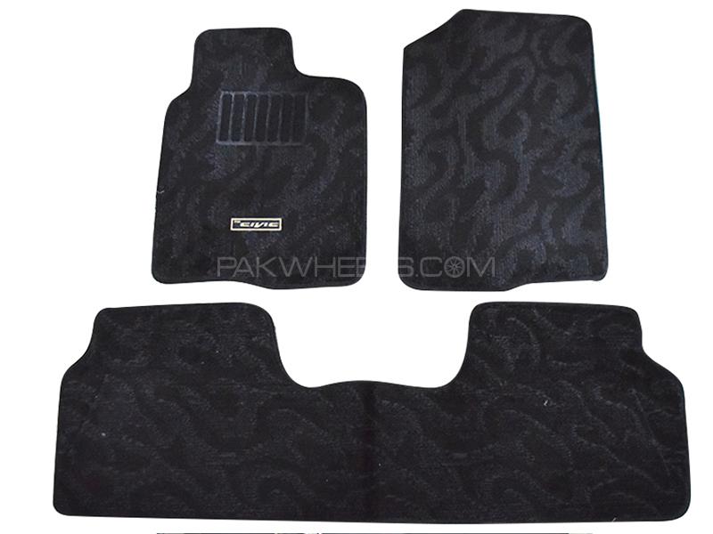 Carpet Floor Mats For Honda Civic 2016-2019 - Black Image-1