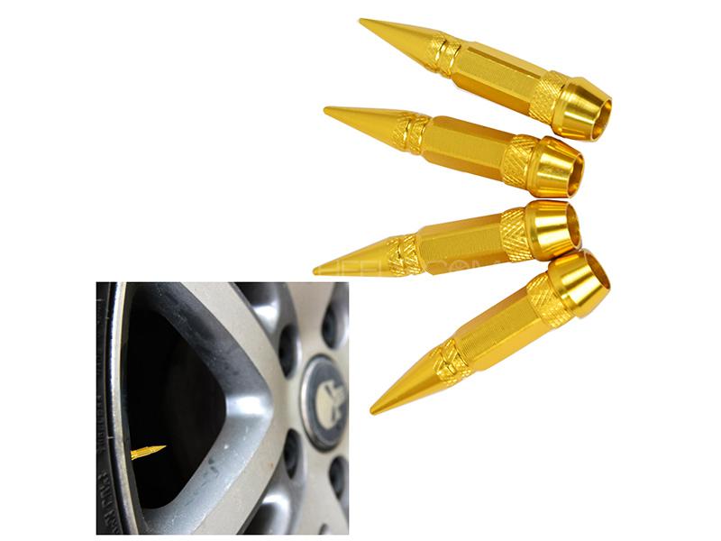 Universal Car Rim Nozzle Caps - Yellow Image-1