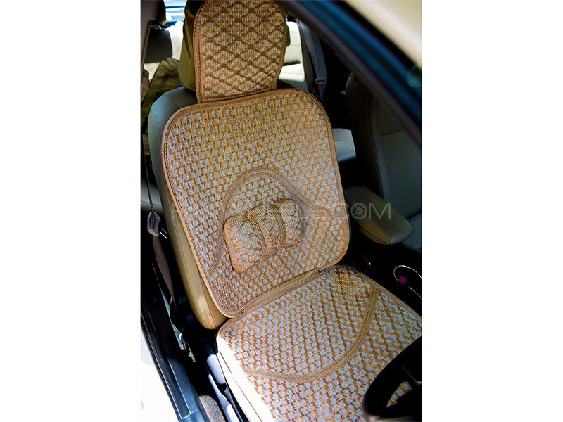 Silk Summer Supreme Seat Cover With Pillow - 2Pcs Image-1