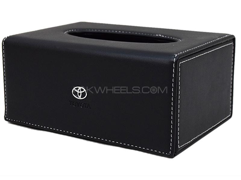 Toyota Leather Tissue Box - Black  Image-1