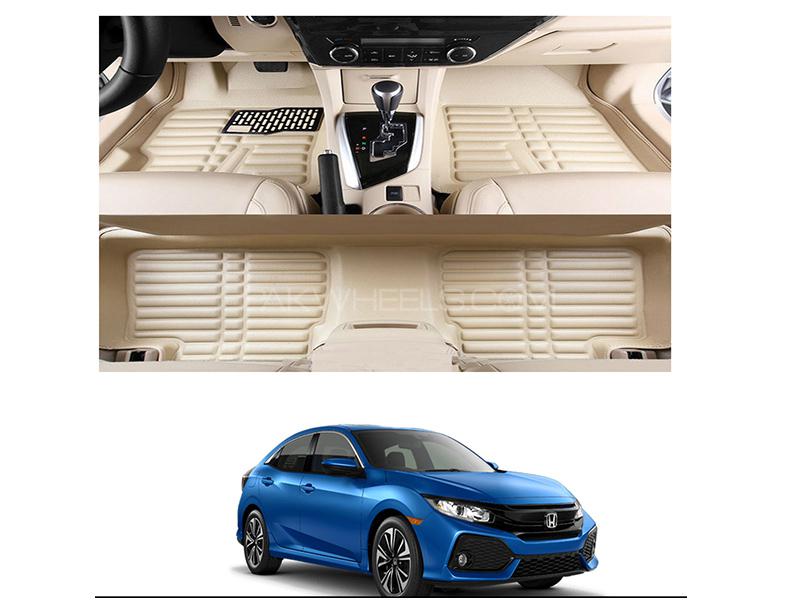 5D Floor Mat For Honda Civic 2017-2020 - Beige Image-1