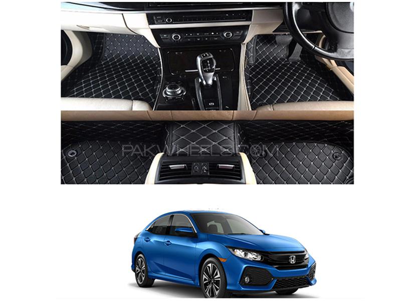 7D Floor Mat For Honda Civic 2017-2019 - Black Image-1