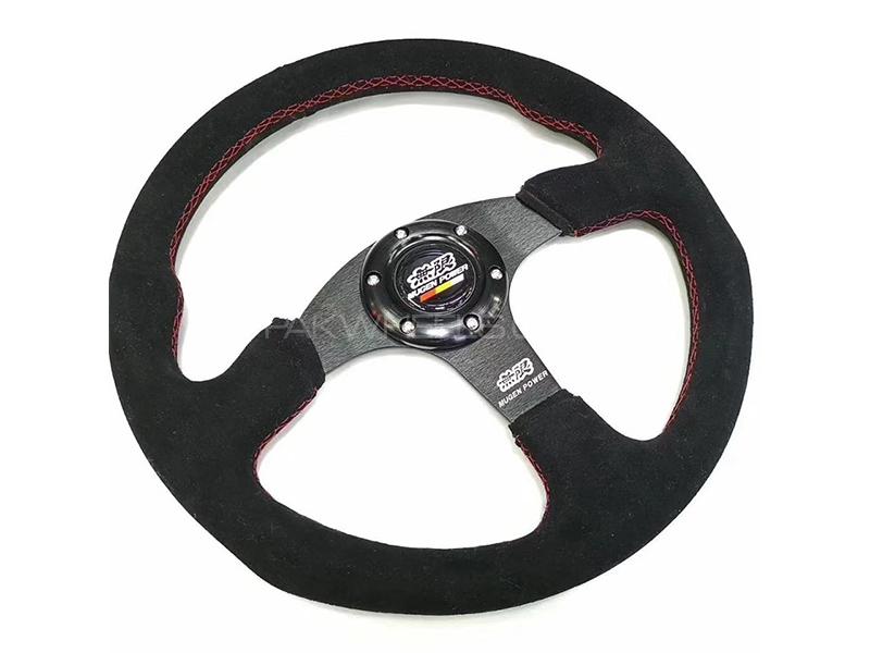 Universal Steering Wheel 350mm Suede Leather - Mugen Universal Steering Wheel 350mm Suede Leather - Mugen Image-3