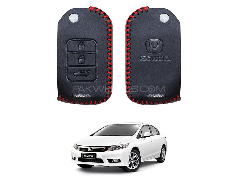 Honda Civic 2012-2015 Jack Knife Remote Leather Key Cover  Image-1