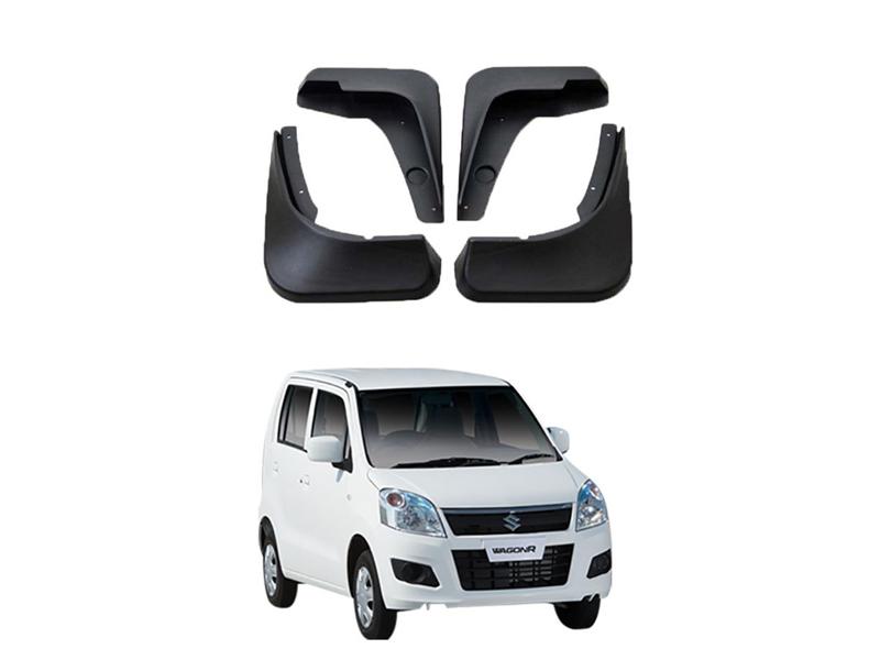 Mud Flaps For Suzuki Wagon R 2014-2019 4pc Black Image-1