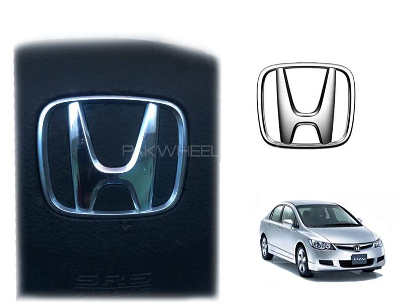 Honda Civic Steering Logo Emblem Chrome For 2006-2012 for sale in Lahore Image-1