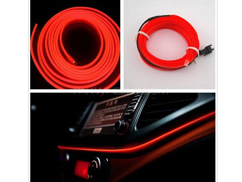  Neon Wire Glow For Interior Dashboard Light Red 2m Image-1