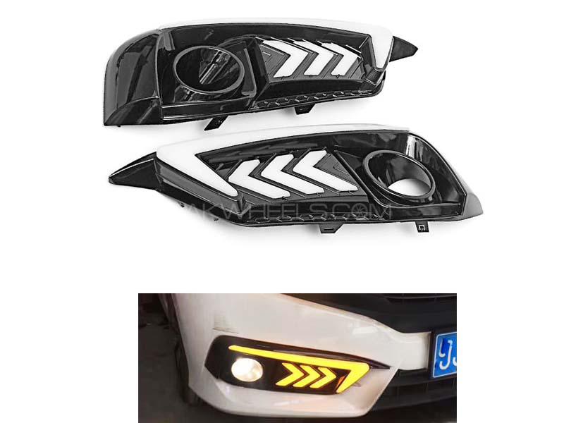 Honda Civic Nike Style Front DRL Fog Lamp Covers For  2016-2020 Image-1