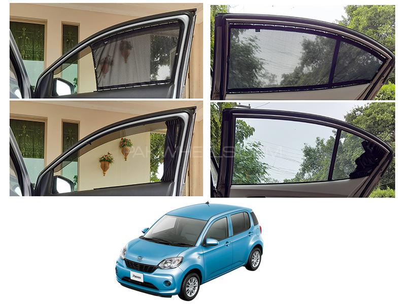 Awra Foldable Fitting Curtain Black Shades For Toyota Passo 2016-2020 Image-1
