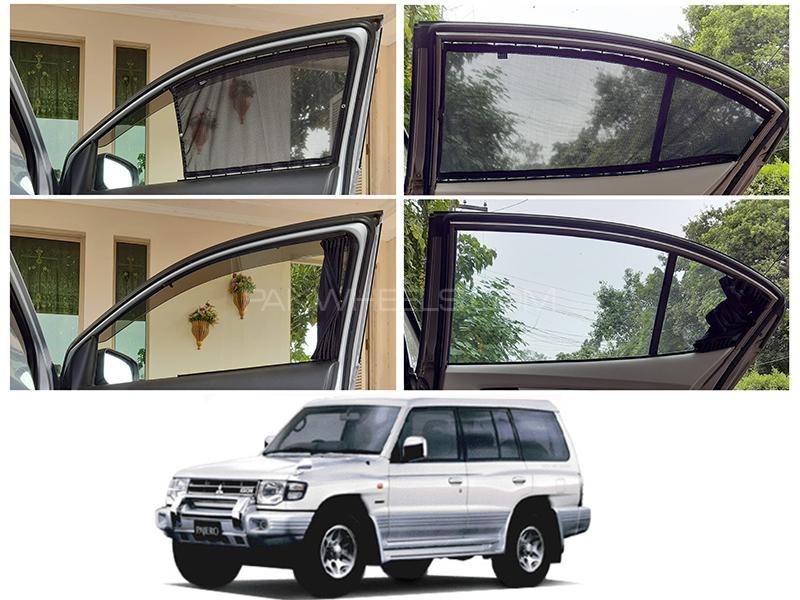 Awra Foldable Fitting Curtain Black Shades For Mitsubishi Pajero 1991-1999 Image-1