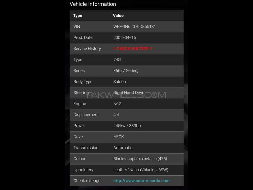 BMW 7 Series 2002 for Sale in Rawalpindi BMW 7 Series 2002 for Sale in Rawalpindi Image-19