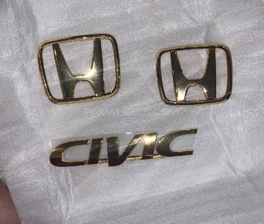 Original OEM honda civic ek gold emblems Image-1