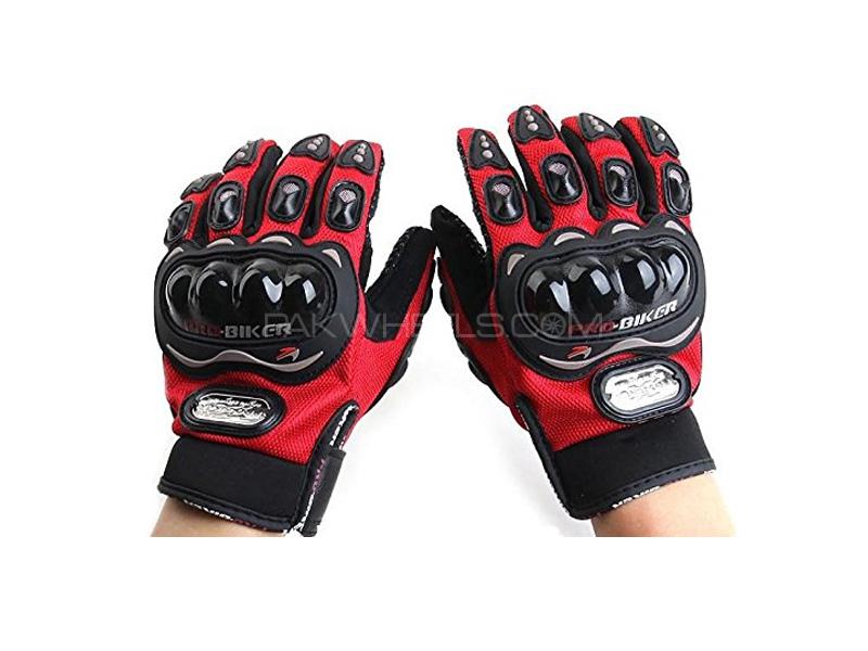 ProBiker Protection Riding Anti Slip Gloves Red Image-1