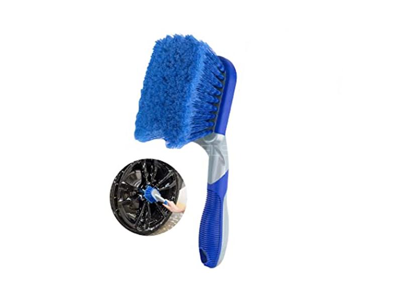 Tire Wheel Cleaning Brush With Handle Blue Image-1