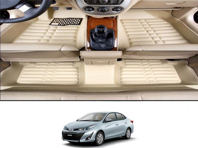 Toyota Yaris 2020-2021 5D Floor Mat - Beige Image-1