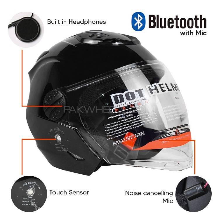 Bluetooth Motorcycle Helmet GB811 Black 1000mAh - Medium Image-1