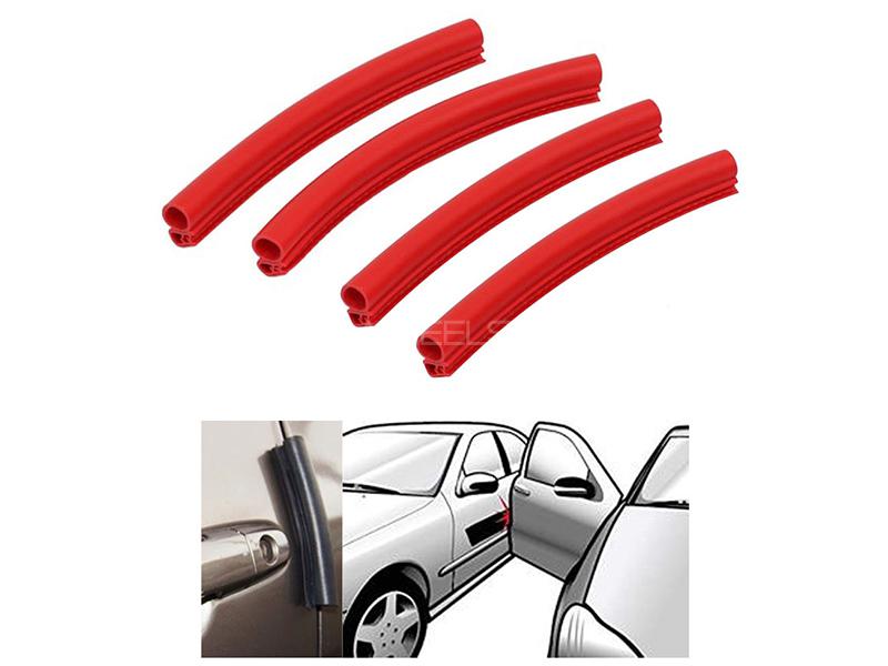 Universal Soft Rubber Car Door Guard Protection - Red