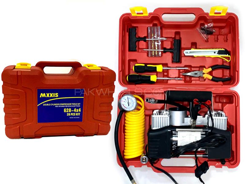 Maxxis Double Cylinder Air Compressor With Complete Tool Kit Image-1