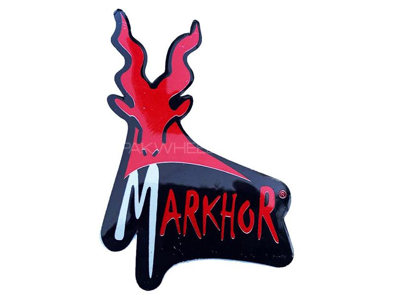 Markhor Car Vinyl Sticker - Red for sale in Karachi Image-1