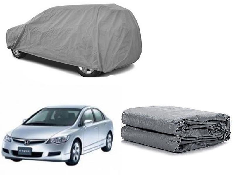 Honda Civic 2006-2012 PVC Cotton Fabric Top Cover - Grey  for sale in Karachi Image-1