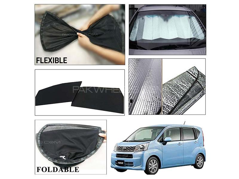 Daihatsu Move Foldable Shades And Front Silver Shade - Bundle Pack  Image-1