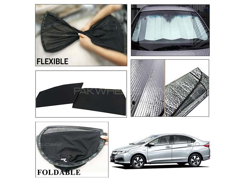 Honda Grace Foldable Shades And Front Silver Shade - Bundle Pack  Image-1