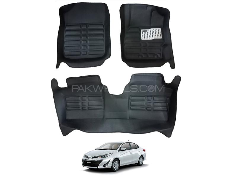 Toyota Yaris 2020-2021 5D Floor Mats With Burrs - Black  for sale in Karachi Image-1
