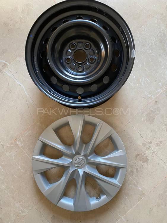 Toyota Genuine 15” Steel Rims & Wheel Caps (4 pieces)! Image-1
