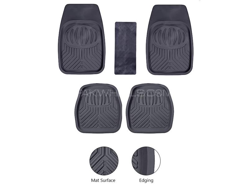 Diamond Pvc Standard Universal Car Floor Mat Grey 077 | All Weather Protection | Front And Rear  Image-1