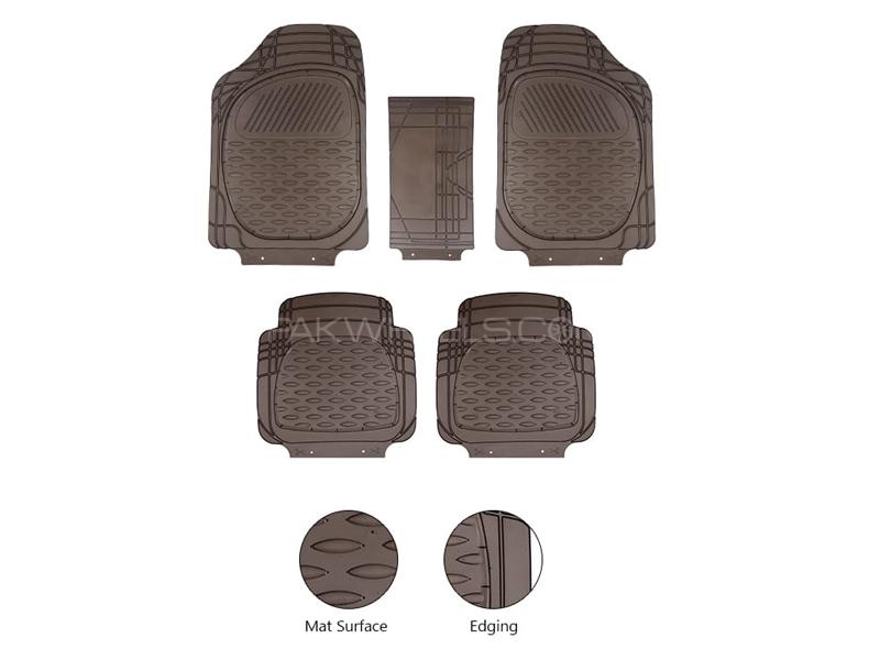 Diamond Pvc Standard Universal Car Floor Mat Smoke 088 | All Weather Protection | Front And Rear Image-1