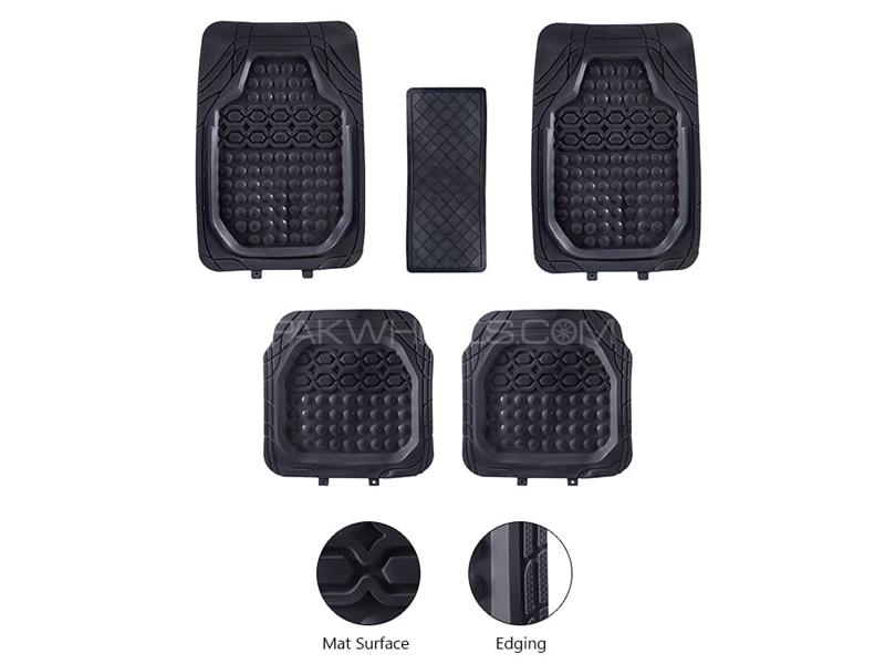 Diamond Pvc Standard Universal Car Floor Mat Grey 999 | All Weather Protection | Front And Rear  Image-1