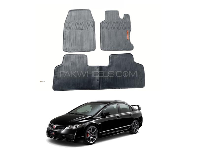 Diamond Latex Premium Black Honda Civic 2006-2012 Floor Mats| Plastic | Water Proof | Rubber Mats Image-1