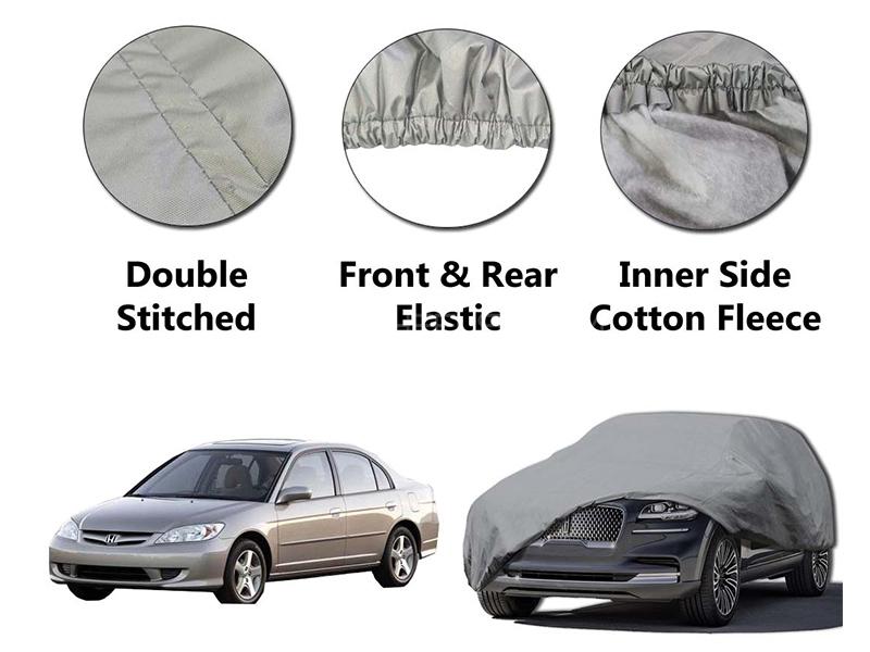 Honda Civic 2002-2006 PVC Cotton Double Stitched Car Top Cover  Image-1