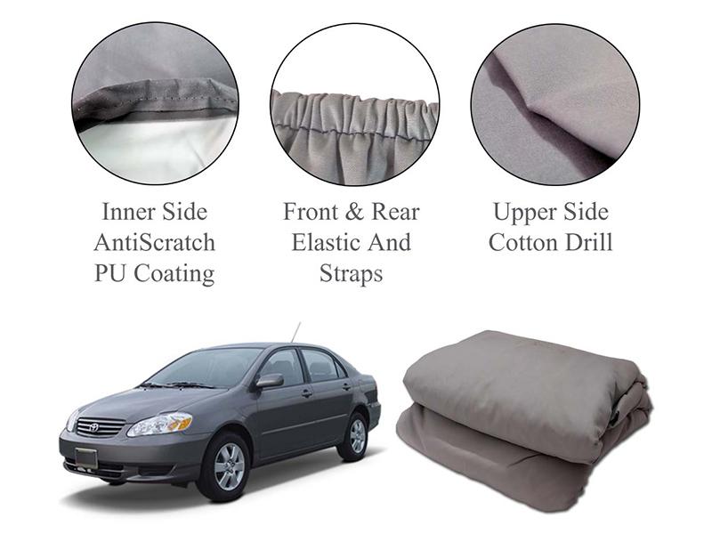 Toyota Corolla 2002-2008 PU Powder Coated Cotton Top Cover | Car Cover | Anti-Scratch | Dust Proof  Image-1
