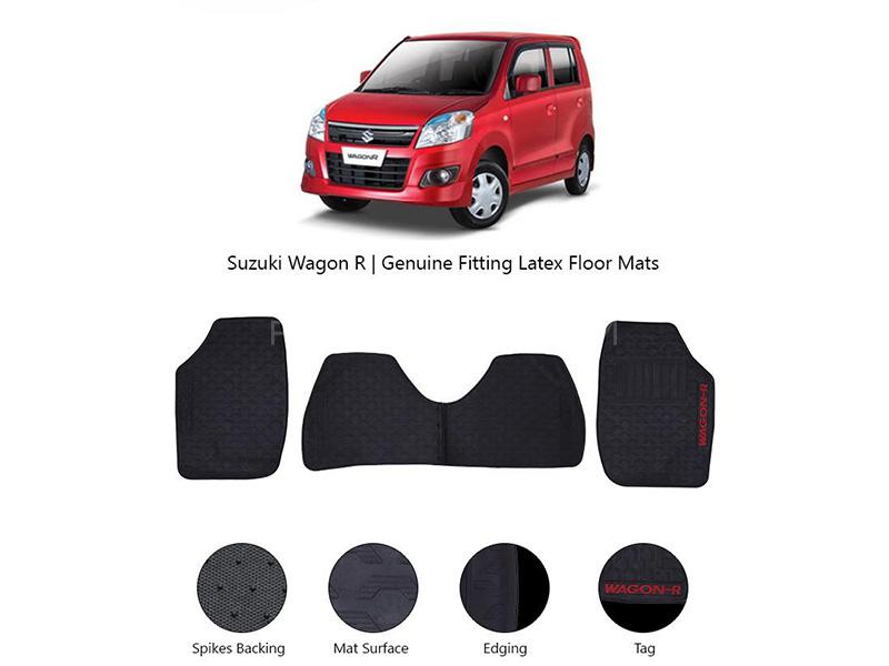 Diamond Latex Premium Black Suzuki Wagon R Floor Mats| Plastic | Water Proof | Rubber Mats for sale in لاہور Image-1