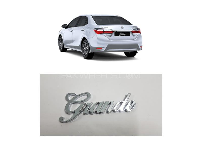 Toyota Grande Trunk Emblem Badge Chrome Image-1