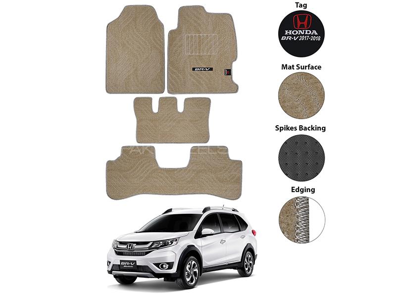 Honda BRV Carpet Premium Series Beige Car Floor Mats Image-1