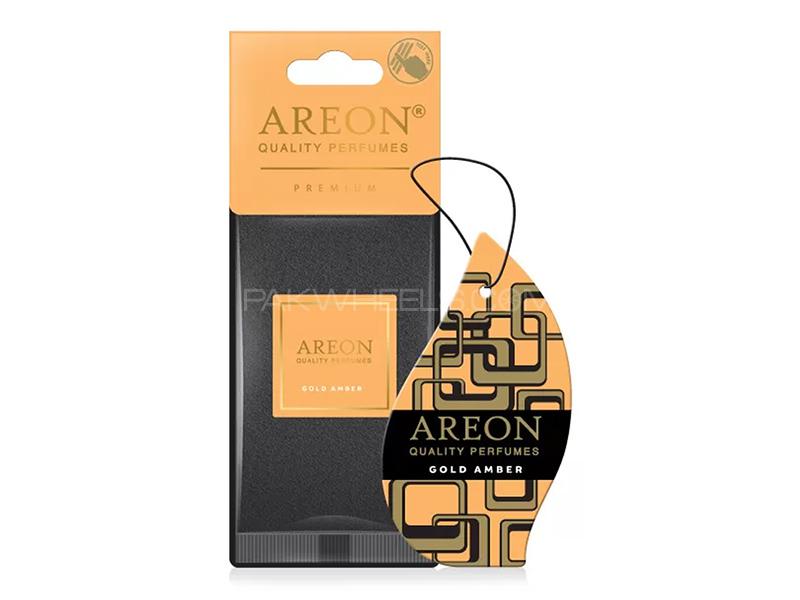 Areon Premium Hanging Card AirFreshener - Gold Amber  Image-1