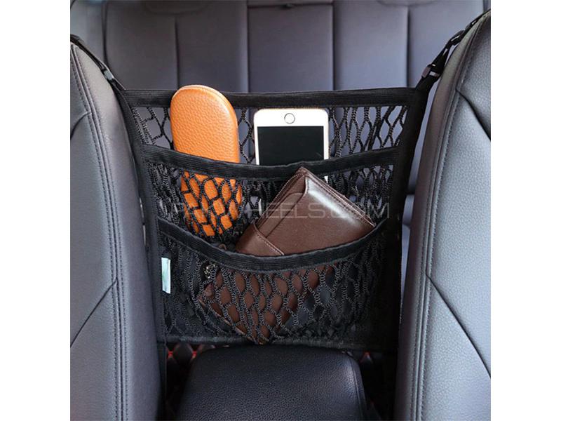 Universal 3 Layer Net Car Seat Back Storage Organizer  Image-1