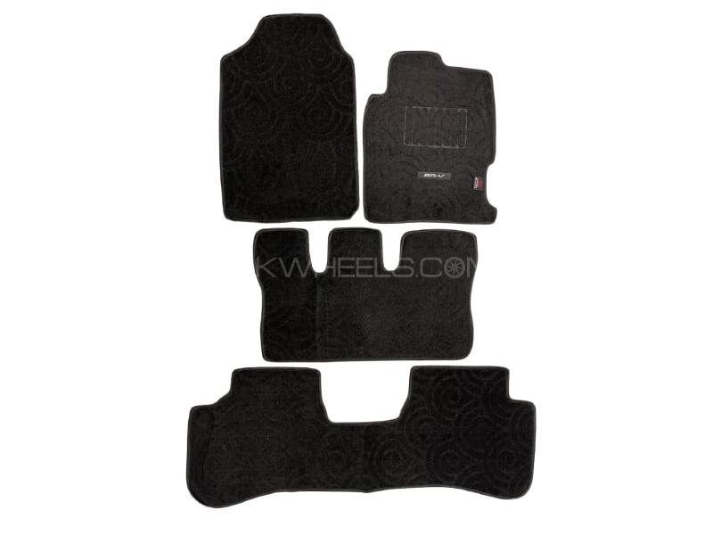 Honda BRV Carpet Premium Series Black Car Floor Mats Image-1