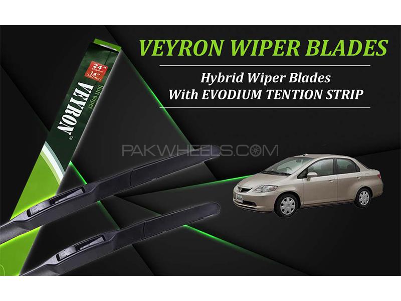 Honda City 2003-2008 VEYRON Hybrid Wiper Blades | Non Scratchable | Graphite Coated Image-1