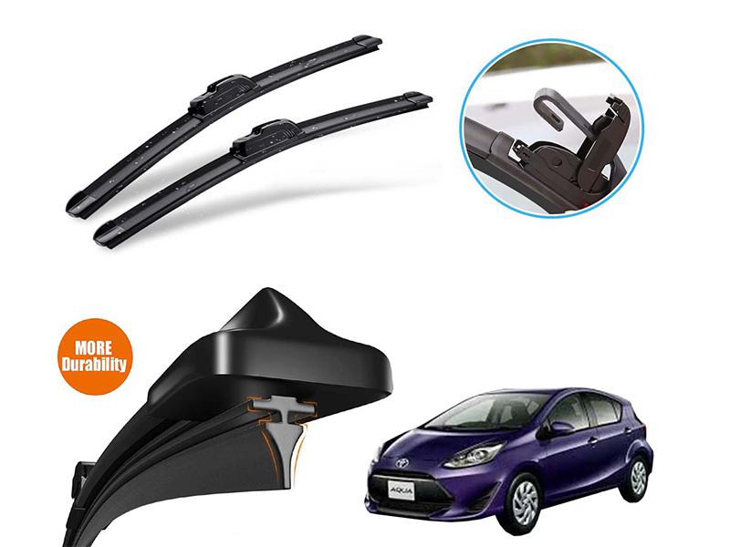 Toyota Aqua 2012-2022 Silicone Wiper Blades | Soft Rubber Vipers | Graphite Coated Rubber  Image-1