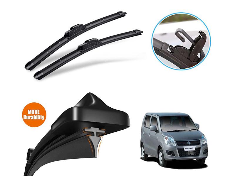 Suzuki Wagon R 2014-2022 Silicone Wiper Blades | Soft Rubber Vipers | Graphite Coated Rubber  Image-1