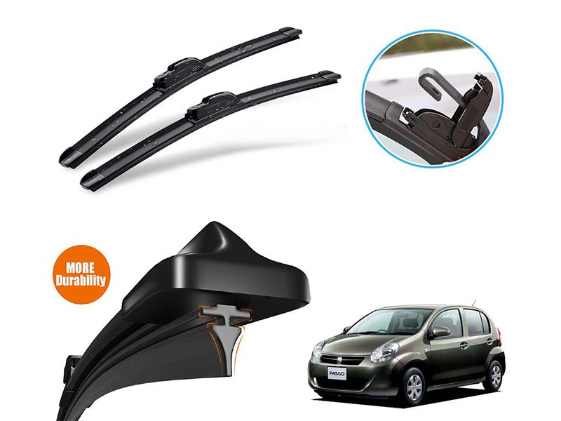 Toyota Passo 2005-2022 Silicone Wiper Blades | Soft Rubber Vipers | Graphite Coated Rubber  Image-1