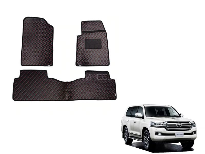 Toyota Land Cruiser Diamond Cut Floor Mats 2014-2020 Black Red for sale in لاہور Image-1