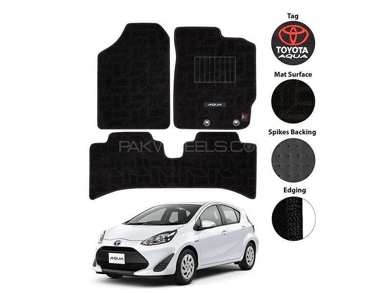 Toyota Aqua Carpet Premium Series Black Car Floor Mats Image-1