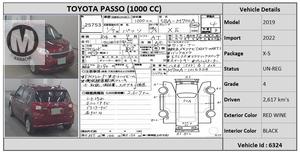 Toyota Passo X S  2019 for Sale in Karachi