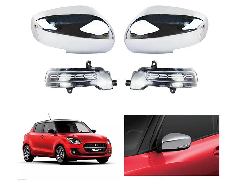 Suzuki Swift 2022-2023 Chrome Mirror Cover With Indicator Light - 2Pcs Image-1